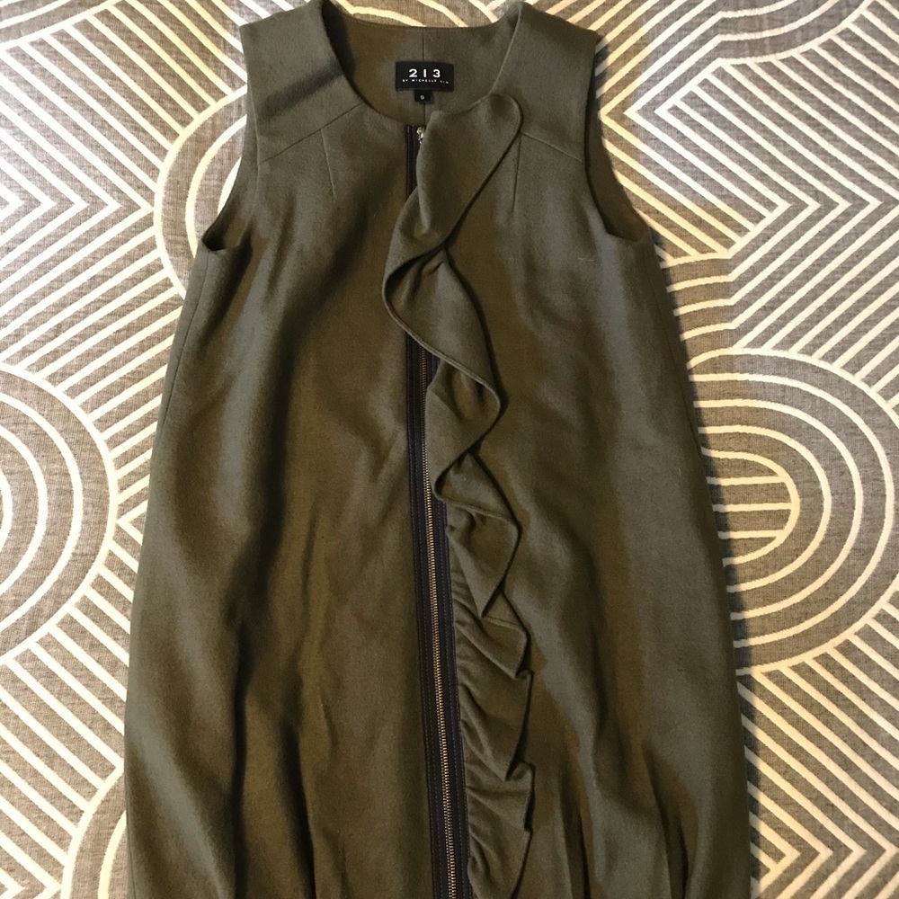 Wool army green dress